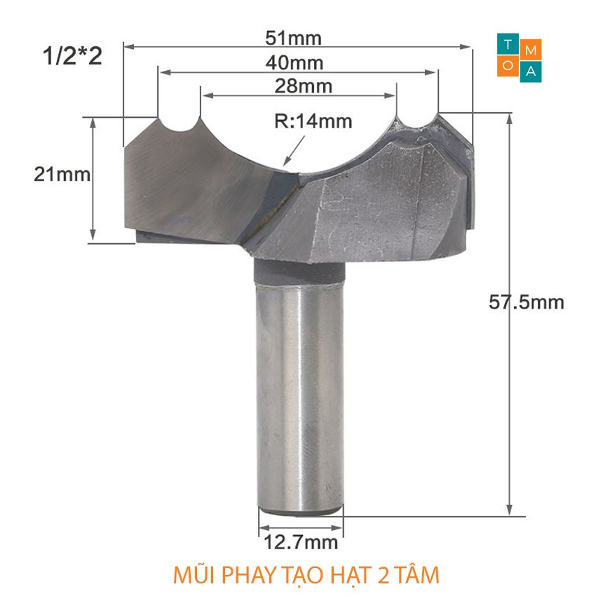 MŨI SOI GỖ - MŨI PHAY TẠO HẠT 2 TÂM