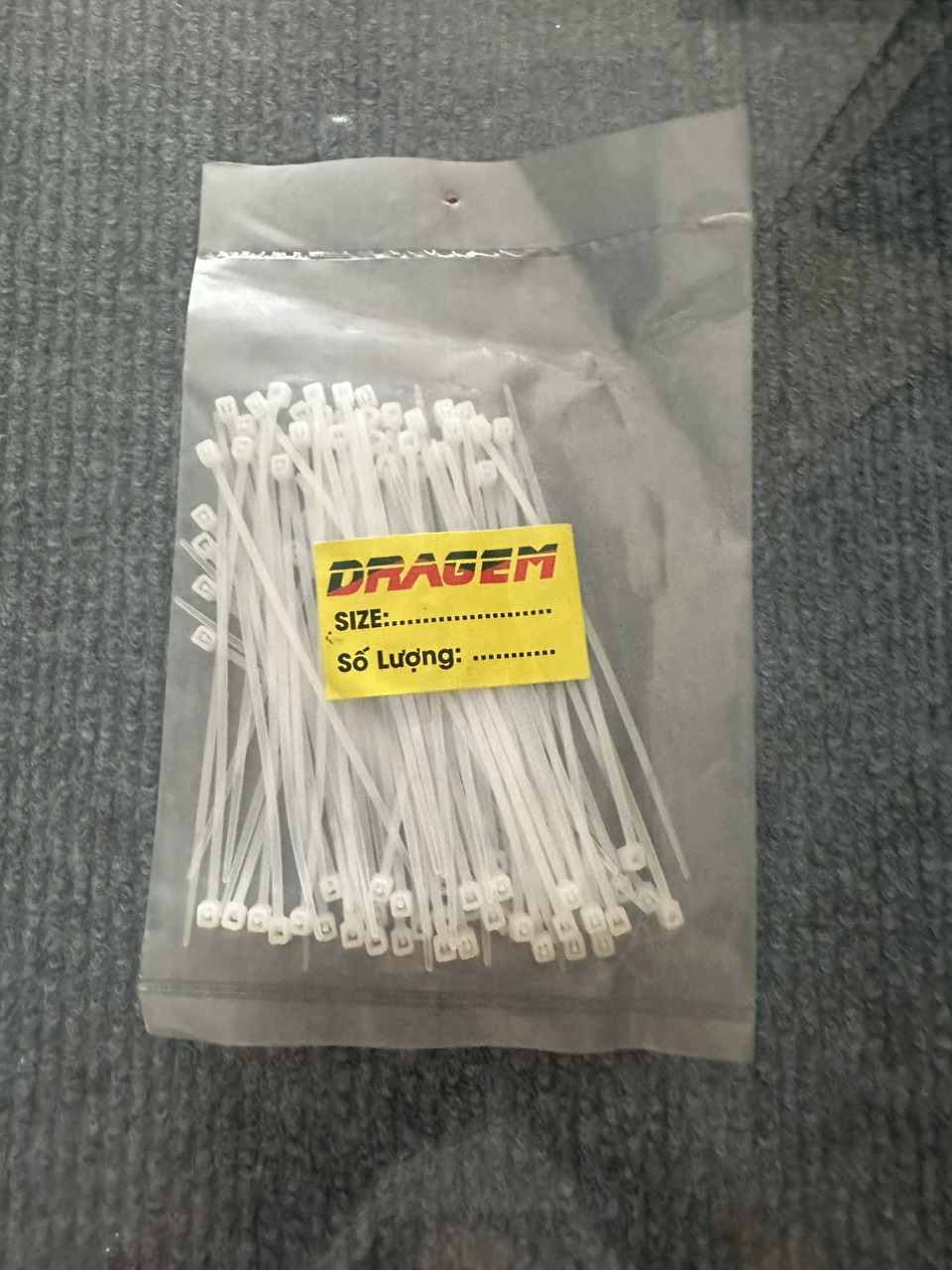 Dây rút nhựa màu trắng 10cm