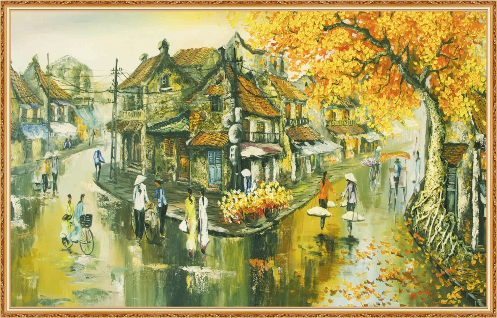 Tranh dán tường 3d đồng quê