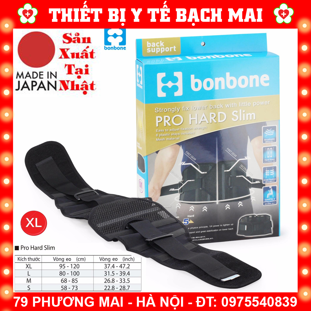 Đai lưng nhật bản pro hard slim bonbone - sz m 68-85