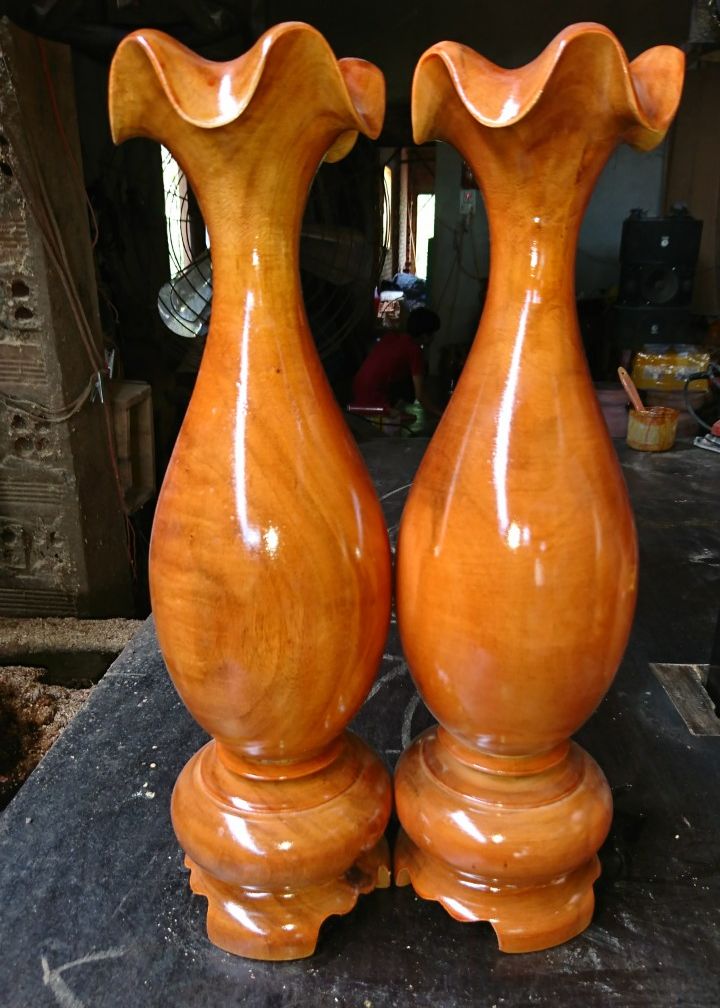 cặp lục bình gỗ tràm cao 41cm x12