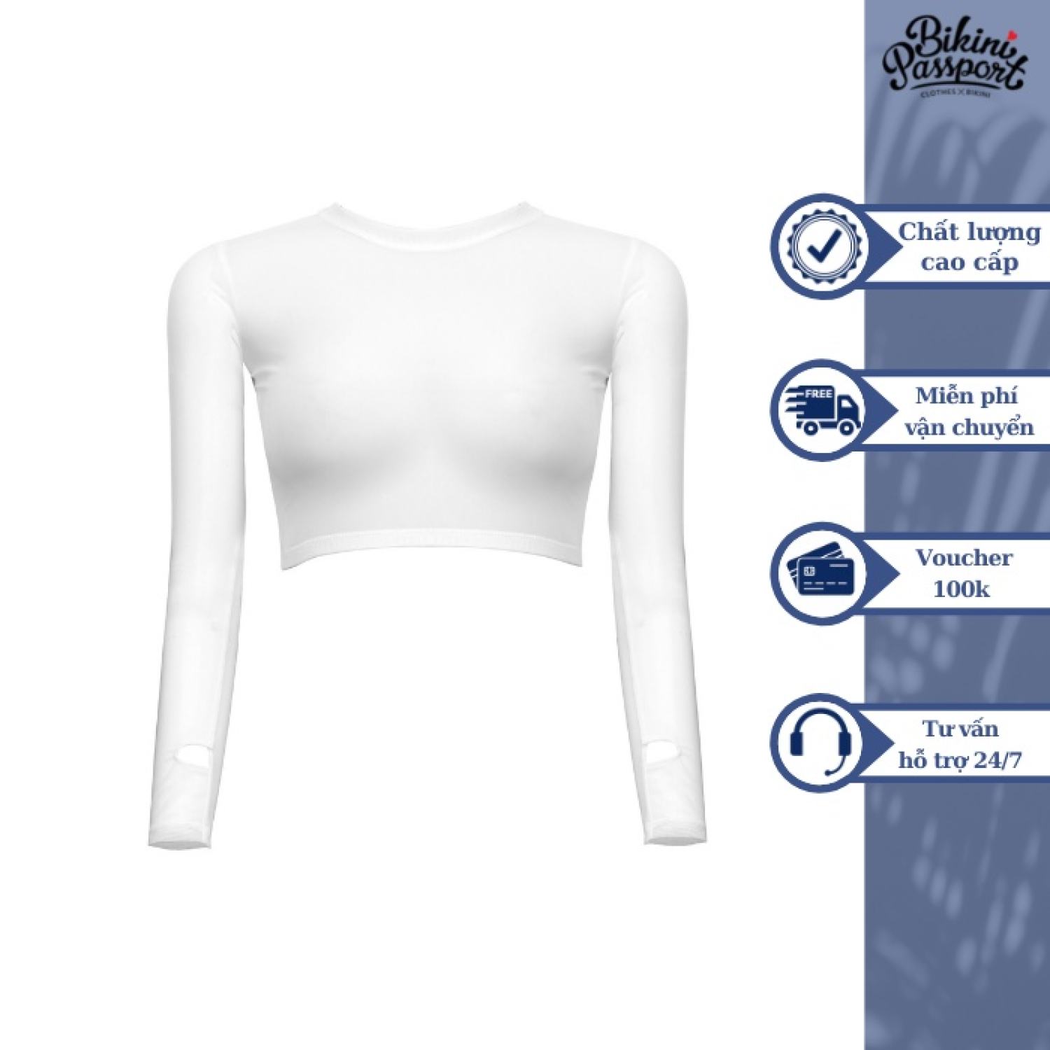 Áo lưới phụ kiện 𝐁𝐈𝐊𝐈𝐍𝐈 𝐏𝐀𝐒𝐒𝐏𝐎𝐑𝐓 kiểu cover - trắng - bc081_wh