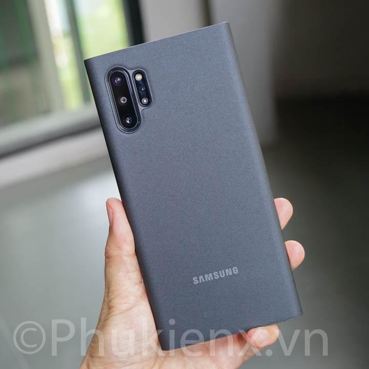 Bao da Clear view Galaxy Note 10 Plus thông minh, ảnh thật