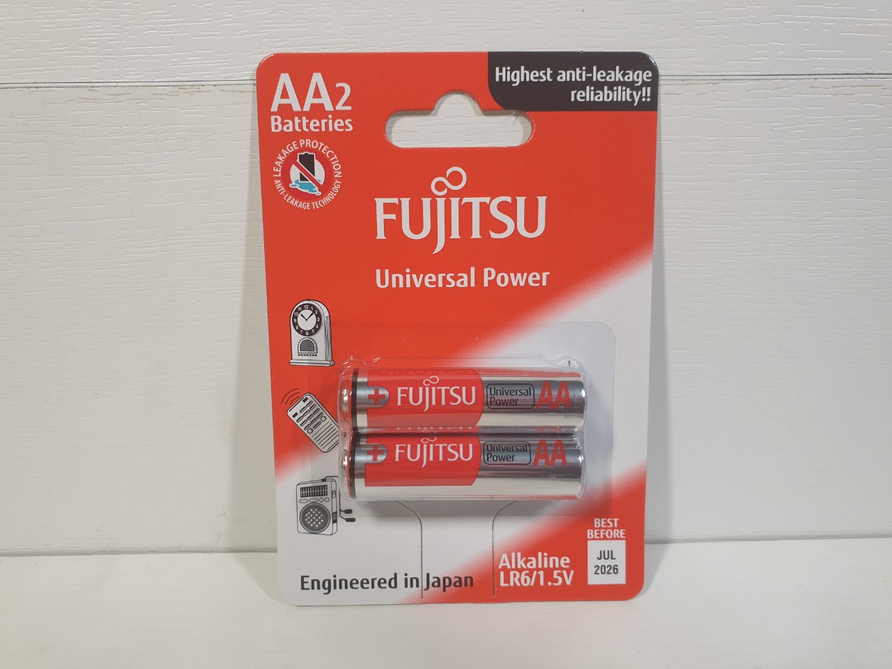 Pin Fujitsu Alkaline AA / AAA Vỉ 2 Viên (LR03/1.5V, LR6/1.5V), chính hãng
