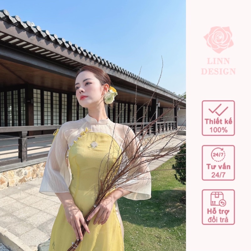 Áo dài cách tân Chi Kỳ vàng by LINN Design