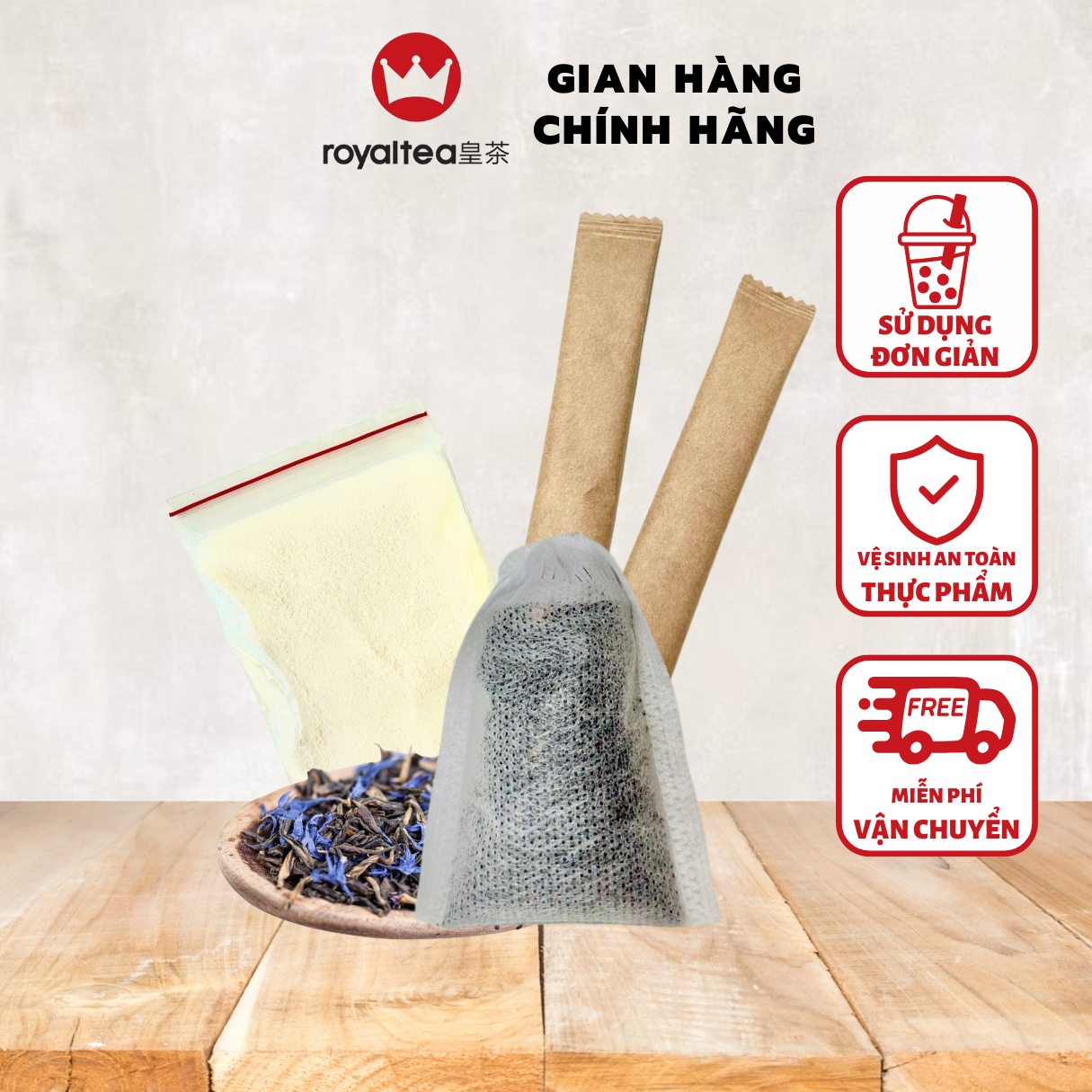 Trà sữa Royaltea Vị Bá Tước. Sản phẩm KHÔNG KÈM LY NHỰA thân thiện môi trường. Trà Sữa Royaltea Tự Pha Chính Hãng