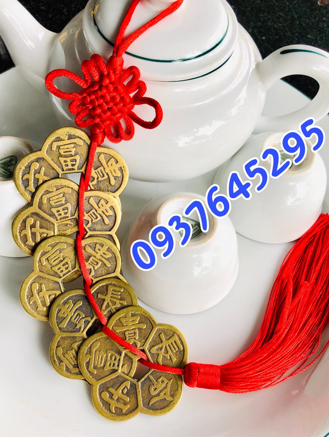 Dây ngũ phúc hoa mai (5 đồng xu hoa mai) cát tường chiêu lộc
