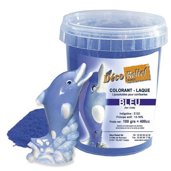 Bột màu xanh dương pha socola / blue color decor relief