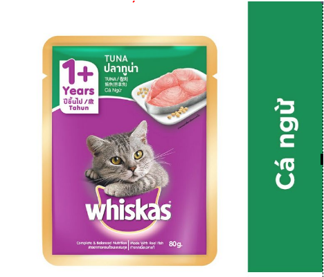 Pate whiskas gói 80g x 24 gói (mix từ 4 vị)