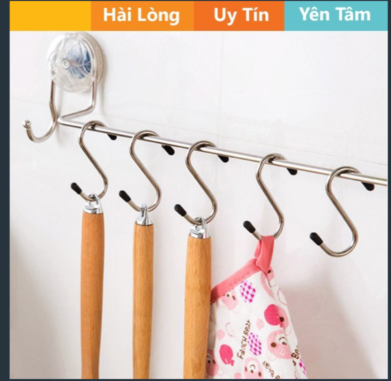 Móc treo đồ hình chữ S 1 vỉ 4 chiếc