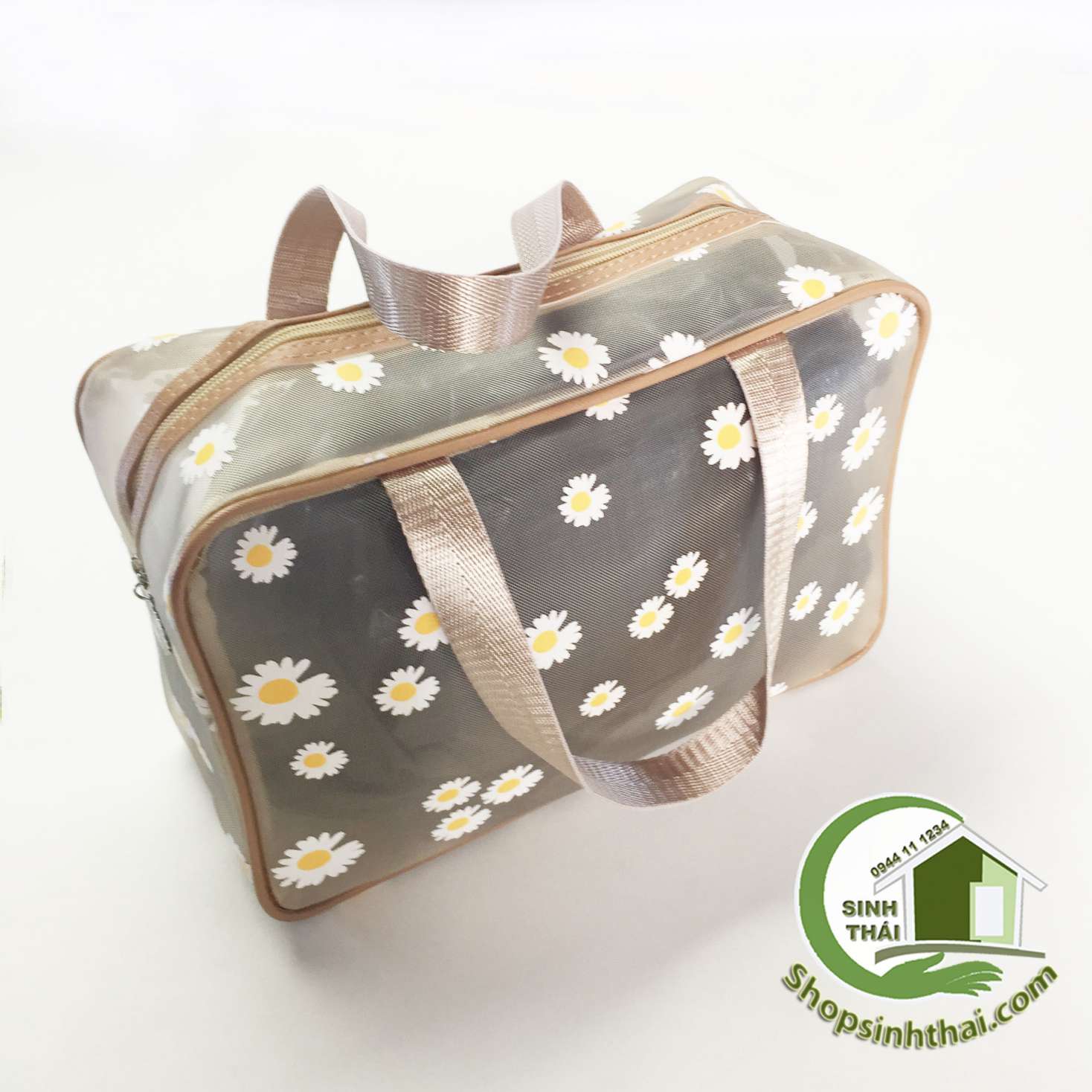Túi lưới xuyên thấu đi biển 30 x 20cm - túi lưới hồ bơi - màu kem