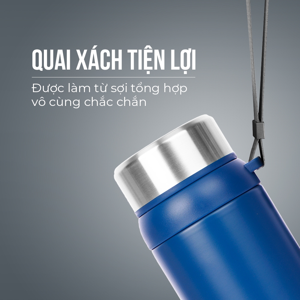 Bình giữ nhiệt Inox 304 Elmich EL-3683 (Dung tích 1000ml, Mầu Xanh, Giữ nóng 8 tiếng lạnh 12 tiếng)