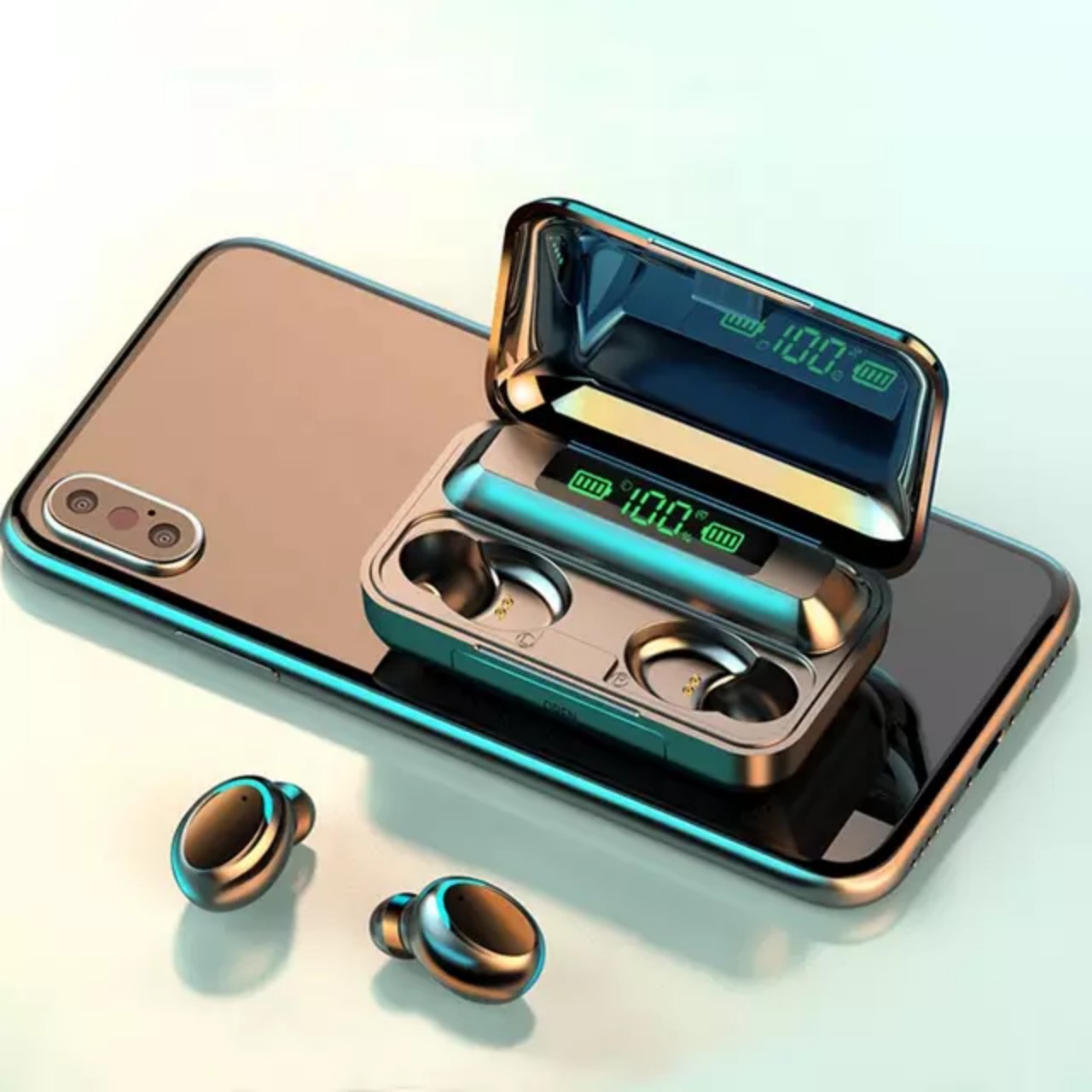 Tai nghe bluetooth không dây BTH F9 5 TWS , tai nghe bluetooth 5.0 F9 pro max chống nước chống bụi, âm thanh vòm 9D chống ồn, mic HD nghe gọi rõ nét, tai nghe pin trâu dùng cho mọi điện thoại