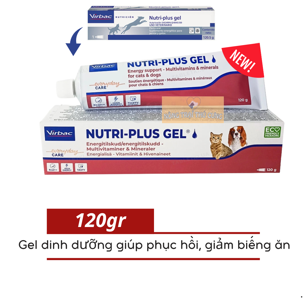 Gel Dinh Dưỡng Virbac NutriPlus Gel Cho Chó Mèo Bệnh, Biếng Ăn, Gầy còm - [Nông Trại Thú Cưng]