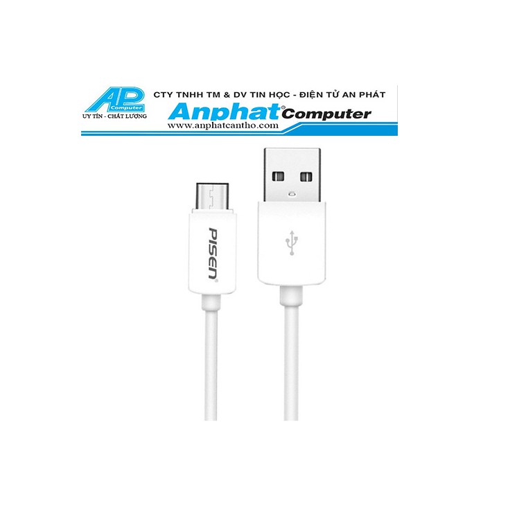 Dây cáp sạc microusb pisen 2a 1m - hàng chính hãng - bảo hành 12 tháng