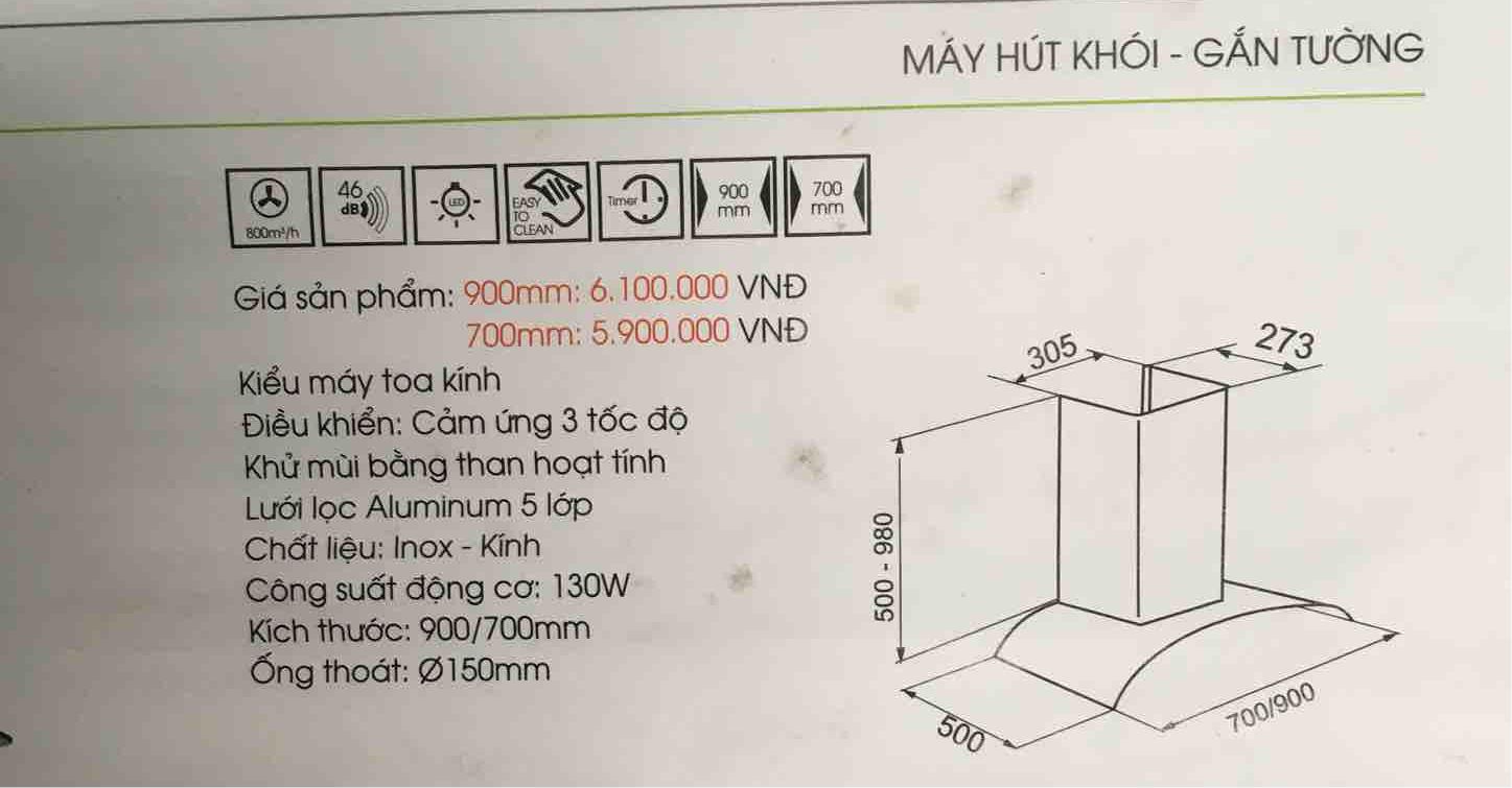 Máy hút mùi kính cong Faster Fs 3388CH1
