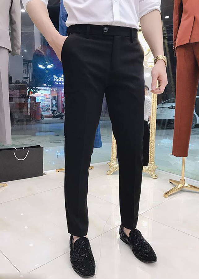 Quần Âu Nam Màu Đen Ống Rộng Chất Đẹp Vải Mềm Mịn Không Nhăn Không Bai Không Xù Ít Bám Bụi