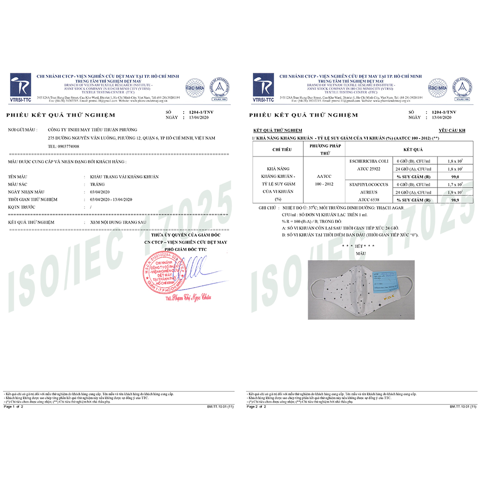 Khẩu trang vải kháng khuẩn M.D.K Trẻ Em (Kids)