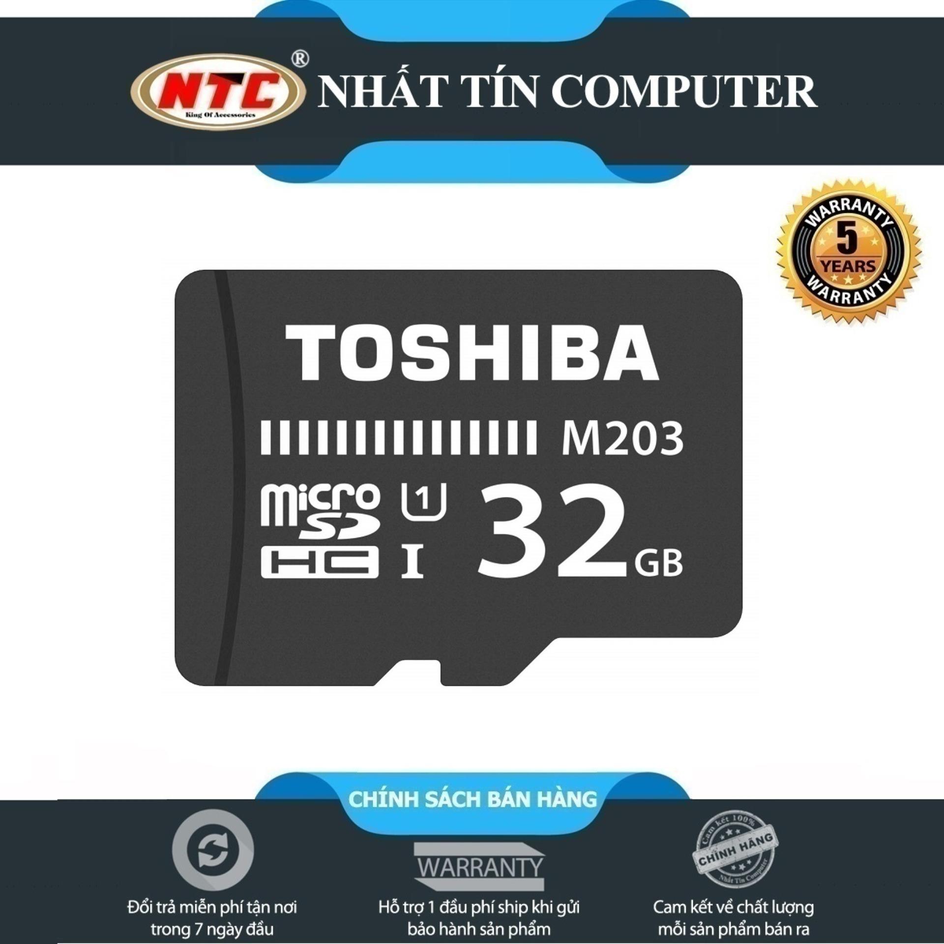 Thẻ nhớ MicroSDHC Toshiba M203 UHS-I U1 32GB 100MB/s - chuyên camera và điện thoại (Đen)
