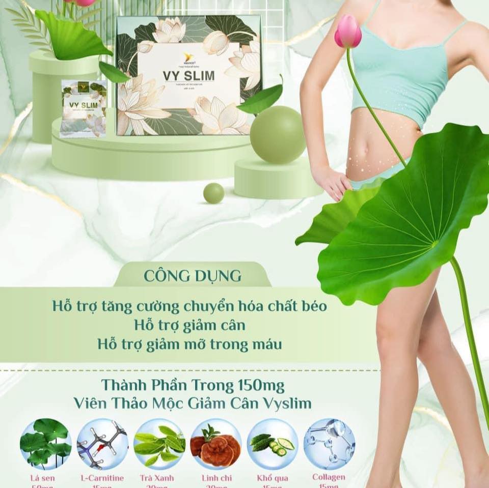 Trà Thảo Mộc Giảm Cân mẫu mới Vy Slim (liệu trình 30 ngày)