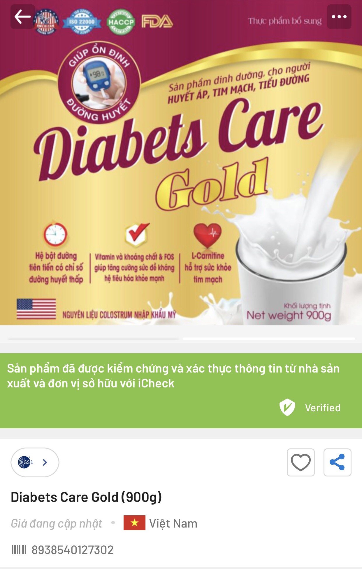 hộp 900g - sữa tiểu đường diabests care gold bổ sung vitamin và khoáng 4