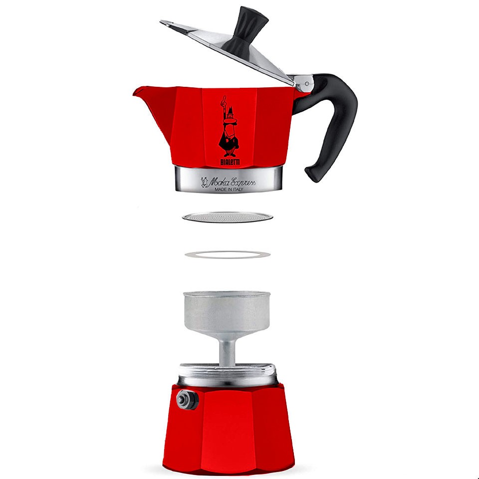 Ấm Moka Bialetti Express đỏ 3 cup