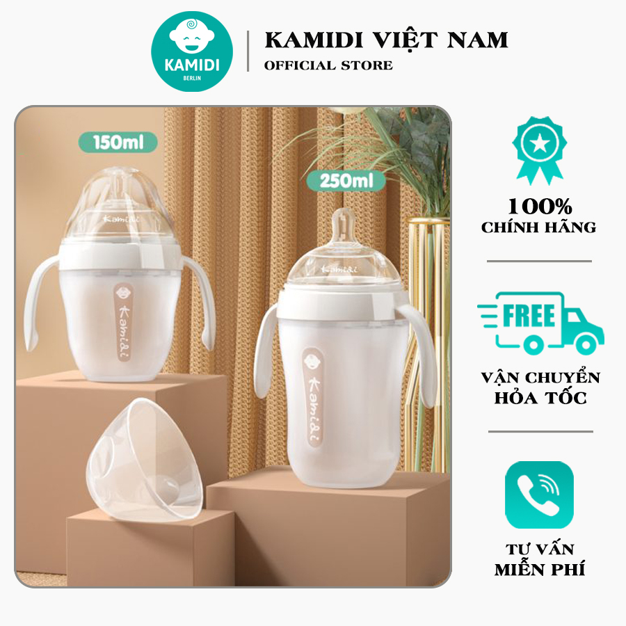 Bình sữa Kamidi Silicon Trắng 150ml 250ml CHÍNH HÃNG KAMIDI VIỆT NAM