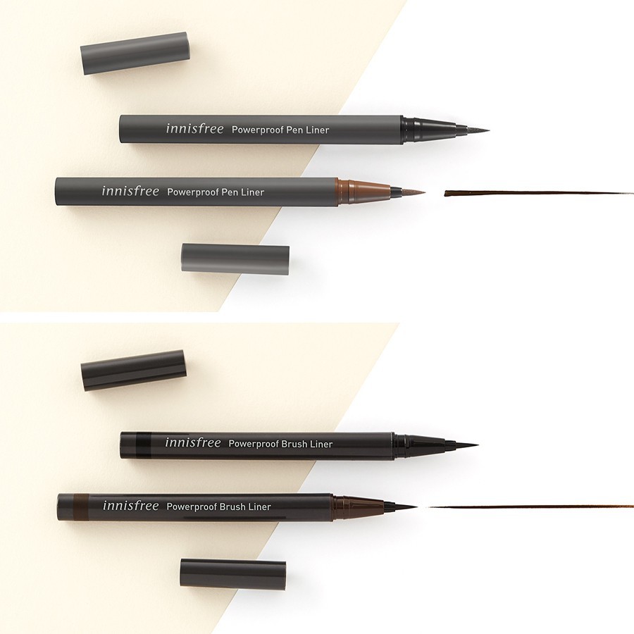 Bút kẻ mắt siêu mảnh không lem không trôi Innisfree Powerproof Brush Liner mẫu mới