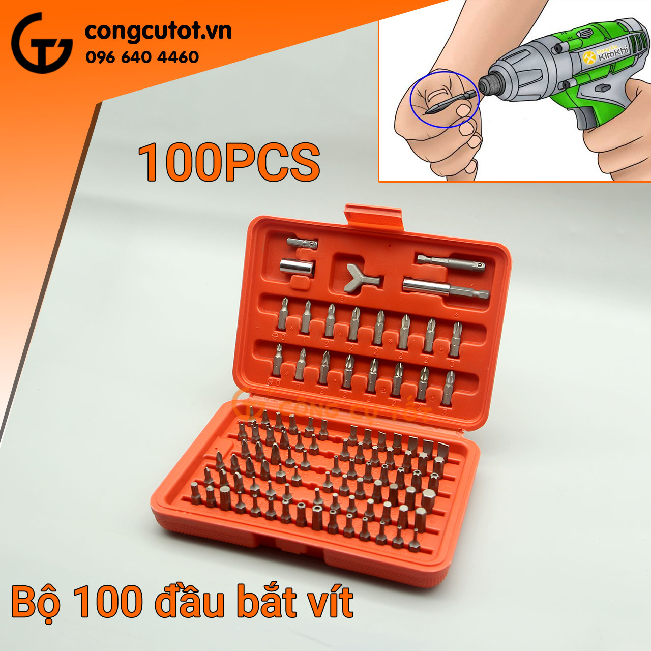 Bộ 100 đầu vặn vít