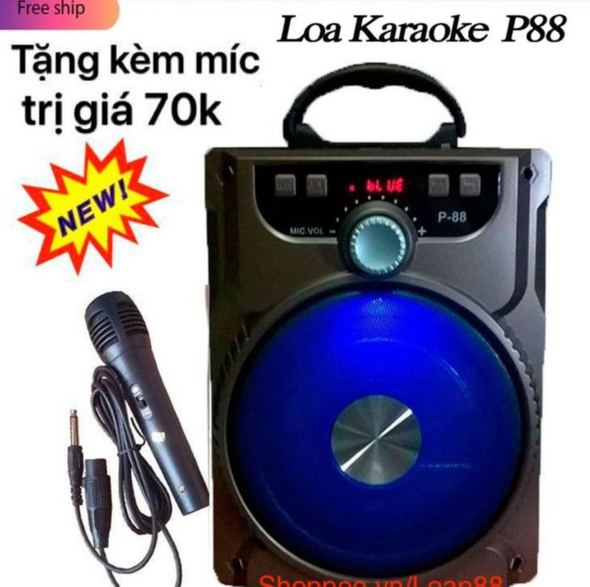 [HCM]Loa Bluetooth Kiomic Minchan Karaoke Di Động PT88 N8 Âm Thanh Chuẩn - Tặng Micro Hát Karaoke Cực hay
