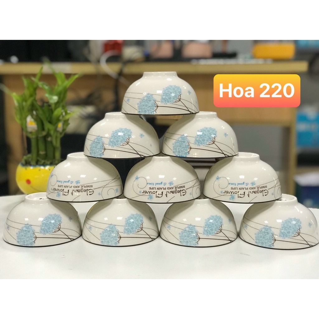 Set 10 bát cơm hoa 4d xinh xắn (giao màu ngẫu nhiên)
