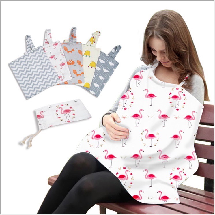 Áo choàng cho con bú, áo choàng đi đường vải cotton cho bé sơ sinh, tiện lợi và lịch sự