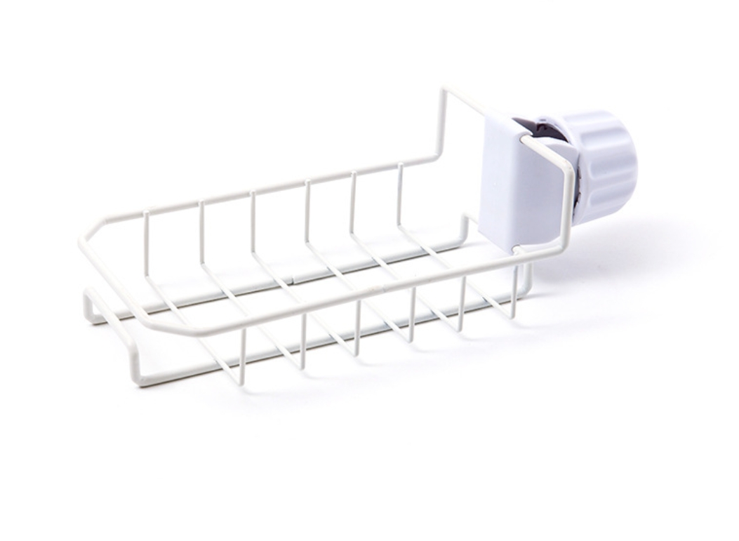 Kệ kẹp vòi rửa bát đựng giẻ rửa bát, nước rửa chén inox
