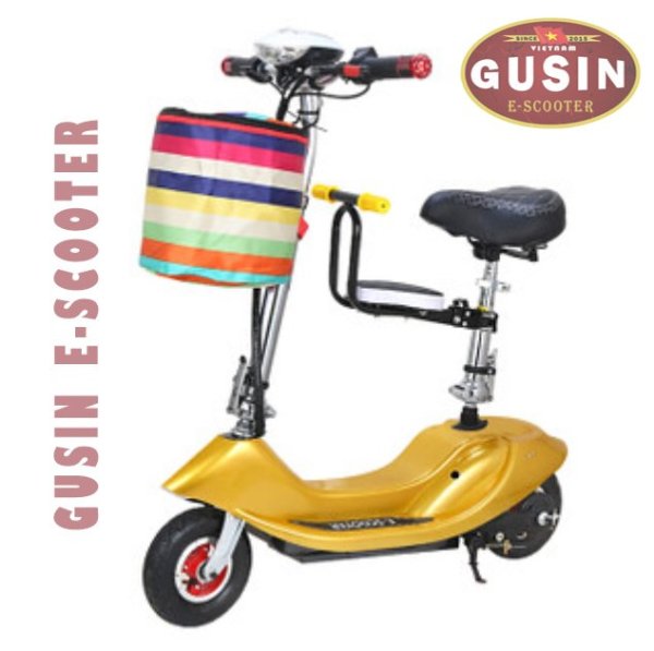 Xe Điện Mini E-scooter Màu Vàng / GuSin Phân Phối Chính Hãng / Bảo hành 1 năm chính hãng