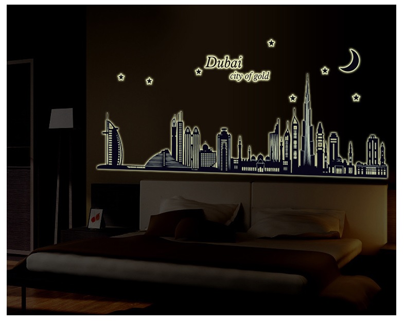 [HCM]Decal dán tường Dạ quang Dubai dạ quang siêu nét DDQ001 (55 x 165 cm)