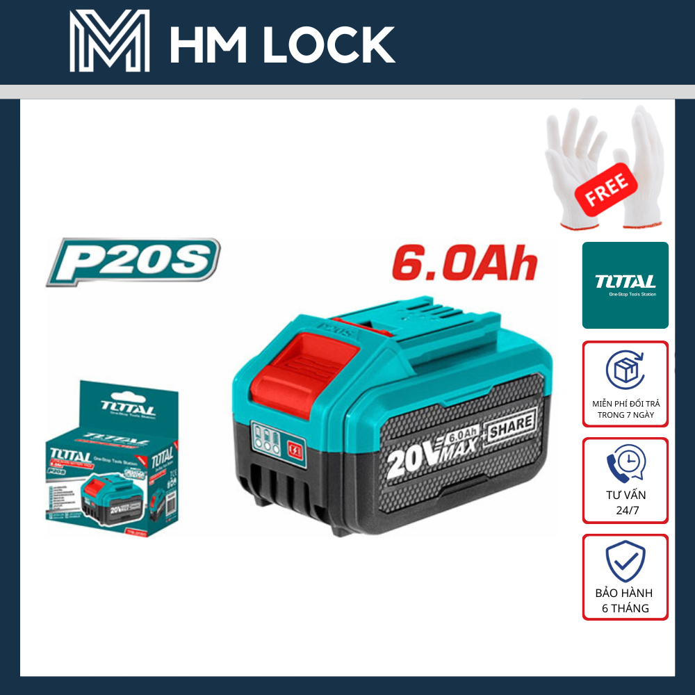 Pin lithium ion 20v/6.0ah, 7.5ah total - hàng chính hãng - tfbli2060