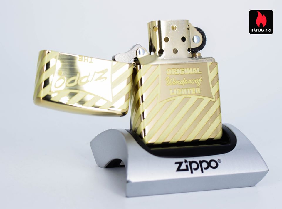 Bật lửa Zippo 49075 - Zippo Vintage Zippo Box Top High Polish Solid Brass