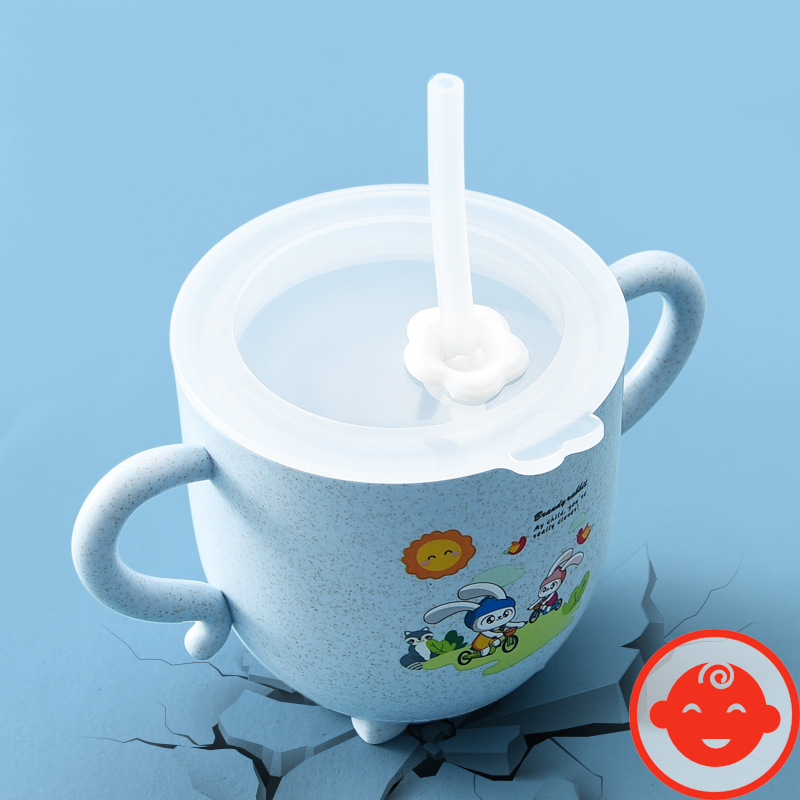 Cốc uống nước lúa mạch KÈM ỐNG HÚT 270ml cho bé