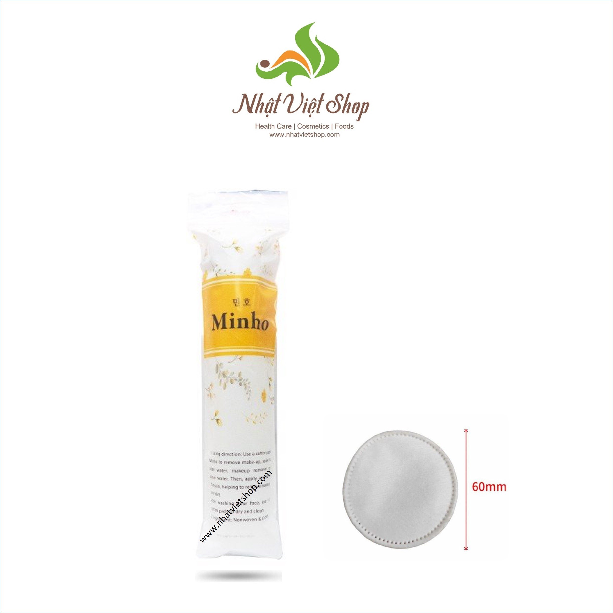 Combo 3 gói bông tẩy trang minho cotton pads 150 miếng