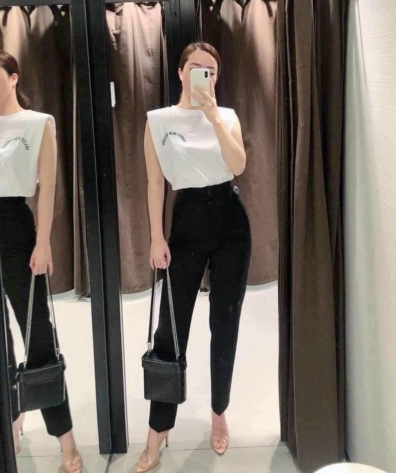Quần baggy nữ lưng cao ZENA vải ruby công sở Hàn Quốc Q042