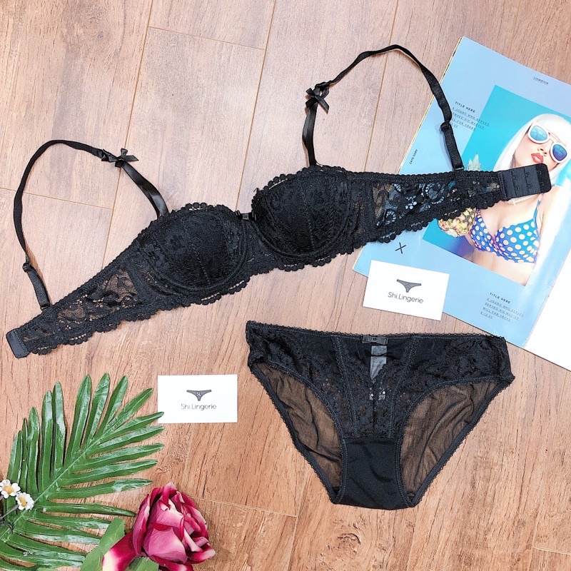 Bộ đồ lót bra có gọng mút mỏng cup ngang [Shi.Lingerie]