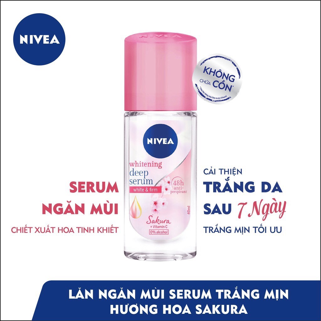 [HCM]Lăn serum ngăn mùi NIVEA trắng mịn hương hoa Sakura (50ml)