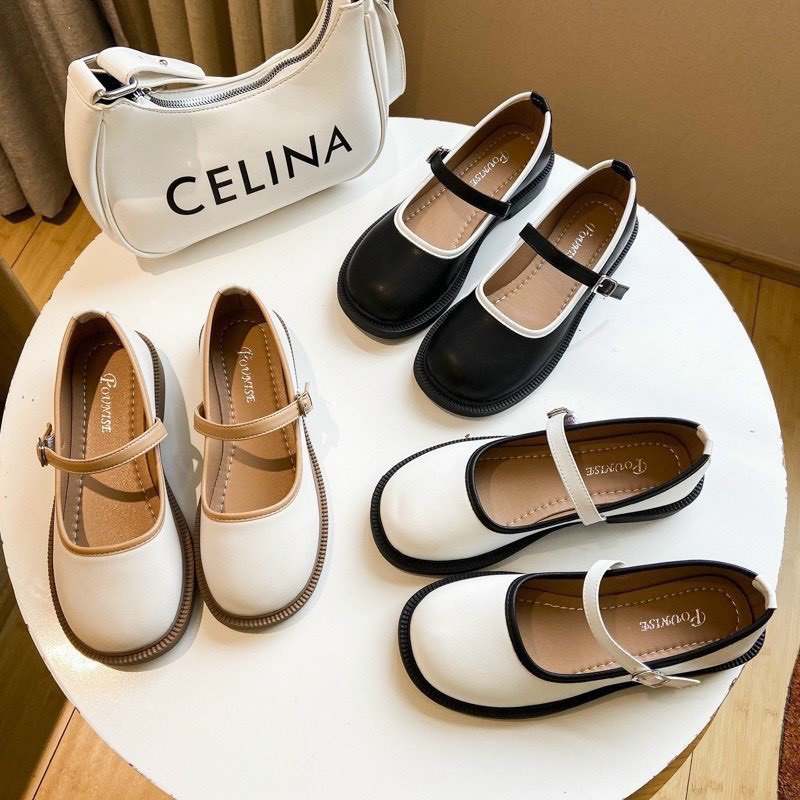 Giày Nữ Búp Bê Lolita F-2 Khoá Cài Mũi Tròn Tiểu Thư