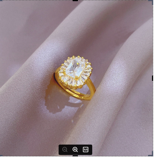 Nhẫn bạc mạ vàng ổ đá hoa - Qq2burs