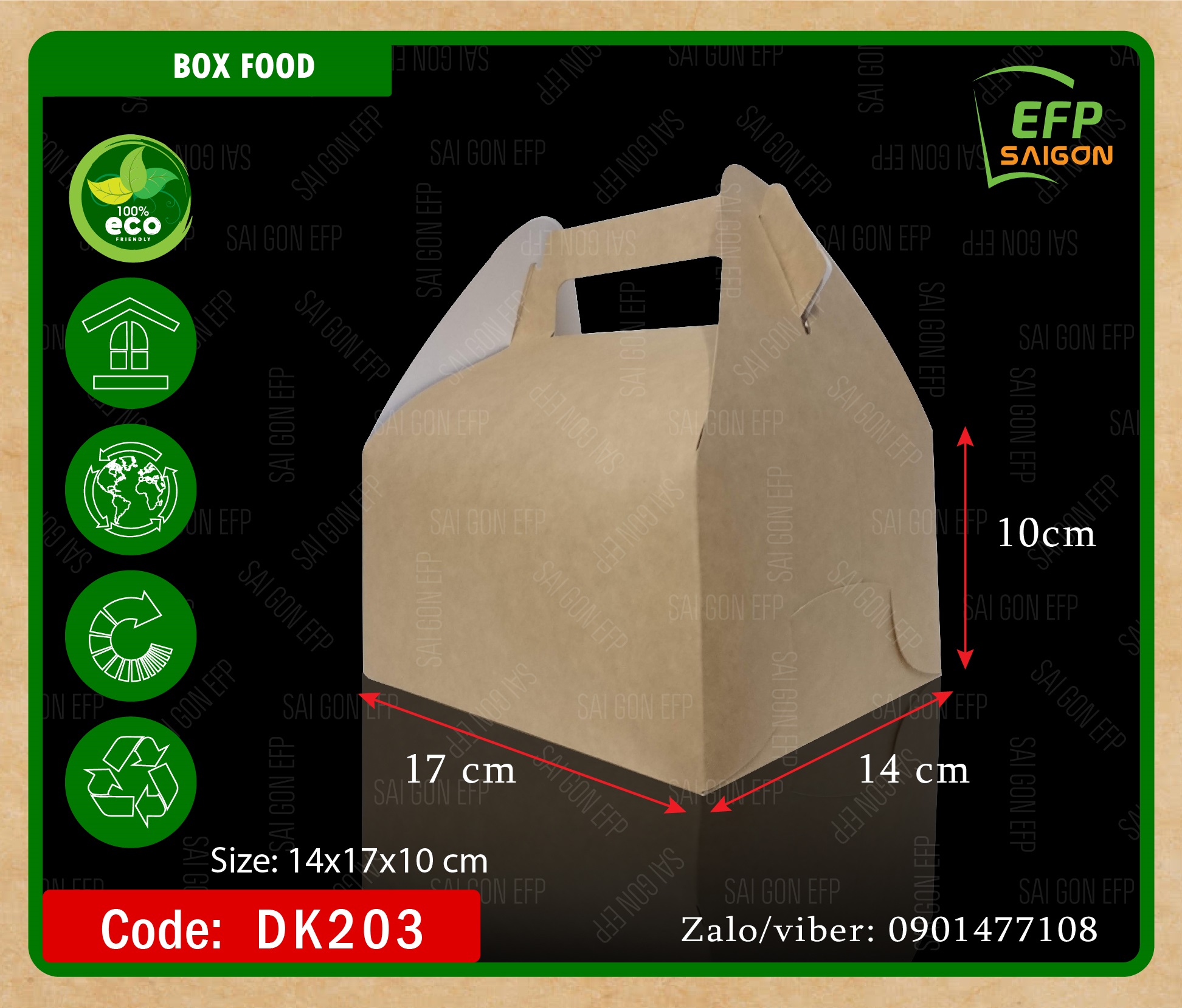 HỘP GIẤY TAKEAWAY QUAI XÁCH 100 cái/đơn