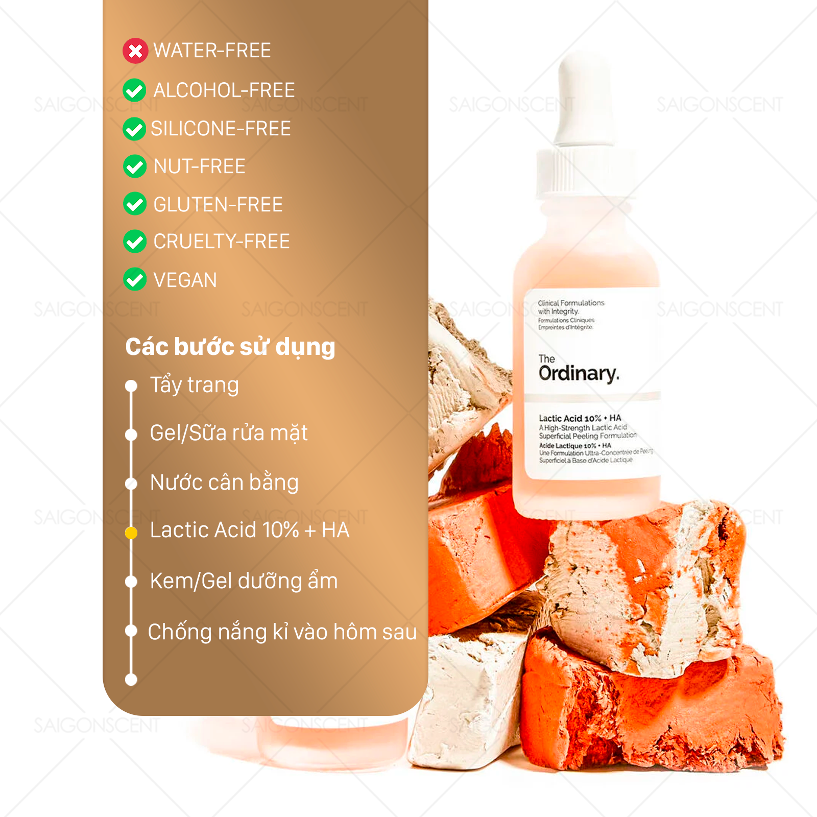 Tinh chất sáng mịn da The Ordinary Lactic Acid 10% + Ha (30ml)