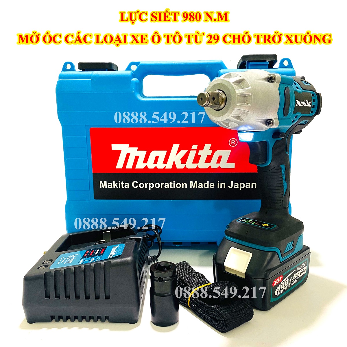 Makita Bolt Tightening Machine Set Uses Super Durable Battery - Specialized in Opening Screws on Trucks under 5 Tons, 29-Seater Vehicles - Copper Defects, No Brushless Motors, Extremely Strong Giá 999,000 Đồng*Miễn phí vận chuyển