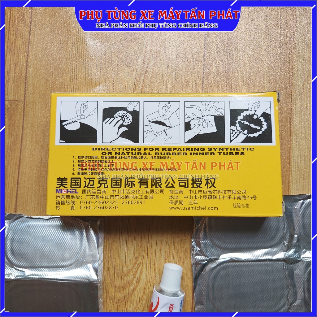 Keo + miếng vá săm xe đạp, xe máy