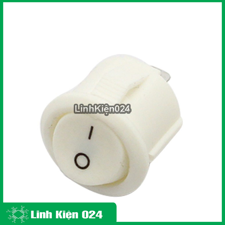 Bộ 2 Công Tắc Tròn Nhỏ Màu Trắng Bập Bênh KCD1-103