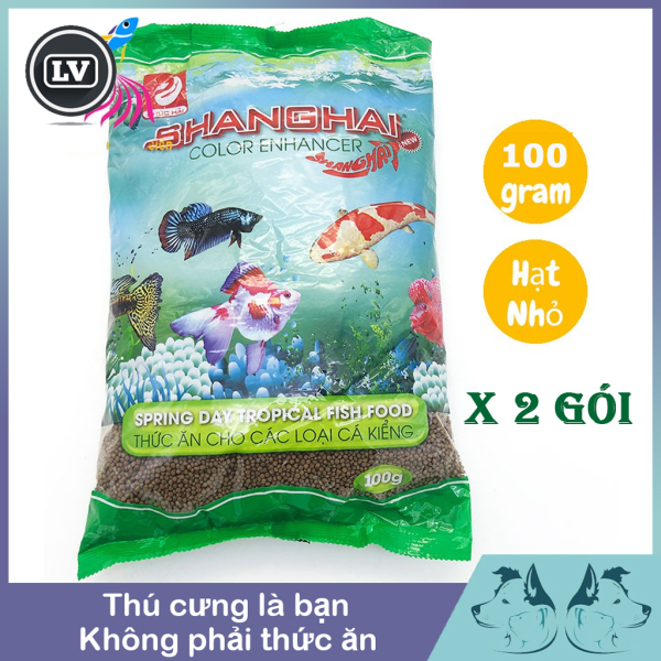 Combo 2 túi thức ăn cho cá cảnh, cá Koi, cá Chép Shanghai viên nhỏ gói 100g